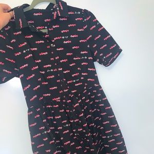 Prada material cars “off we go” dress